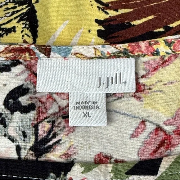 J. Jill Tank Dress Size XL Multicolor Floral Sleeveless Casual Tropical Vacation - Picture 8 of 10